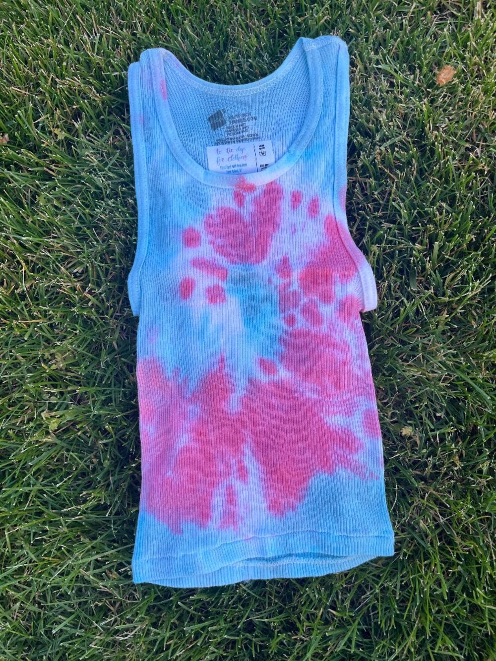 Child XS (4-5) Red, White & Blue Spiral Tie-Dye Tank Top